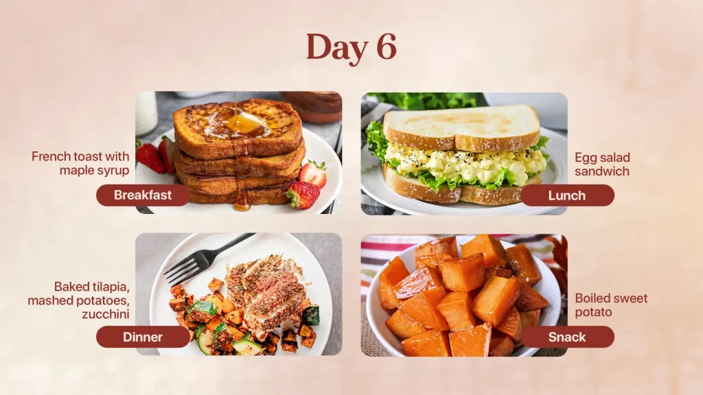 Day 6 Meal Plan for Elderly