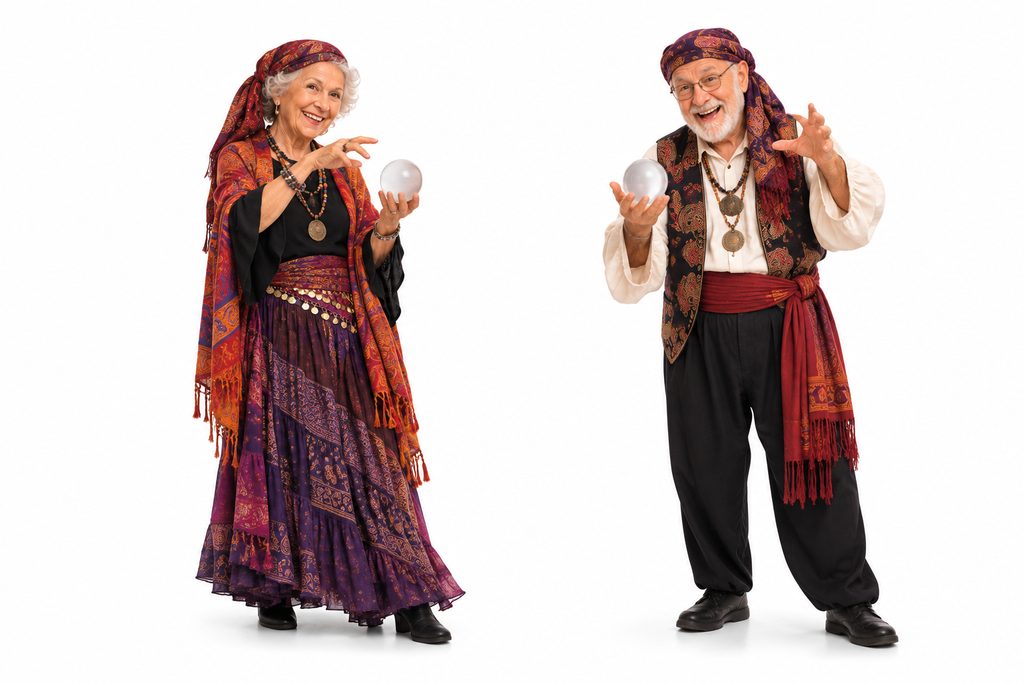 Senior couple as fortune tellers