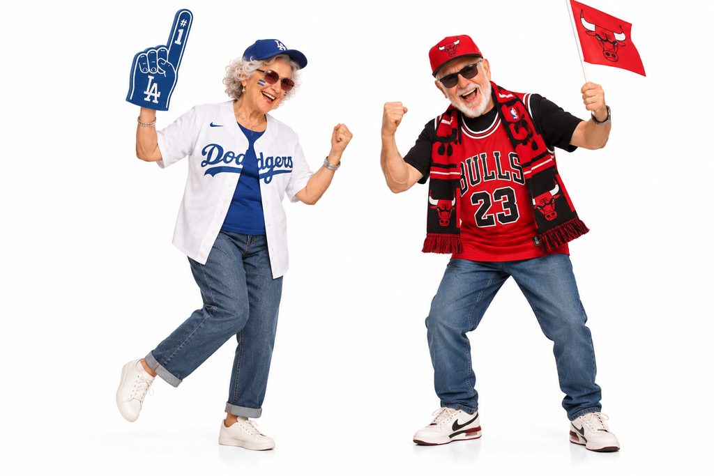 Seniors in sports team jerseys